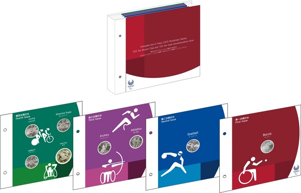 Cpl. Set of Tokyo 2020 Paralympic Games 500 Yen Bicolor Clad and 100 Yen Clad Commemorative Coins